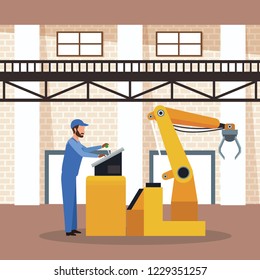 Worker on car factory