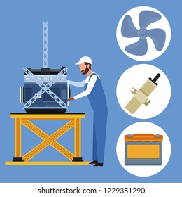 Worker on car factory