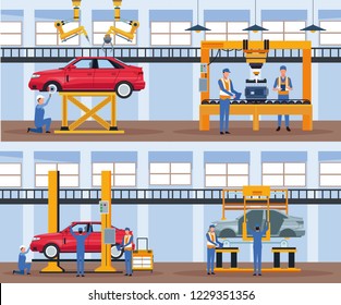 Worker on car factory