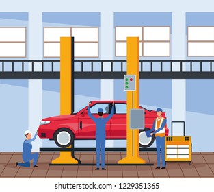 Worker on car factory