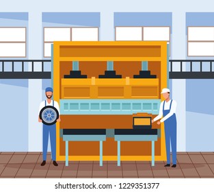 Worker on car factory
