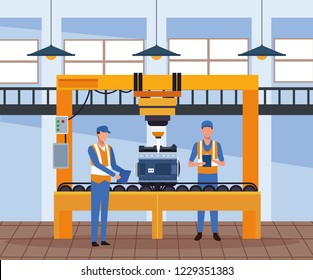Worker on car factory