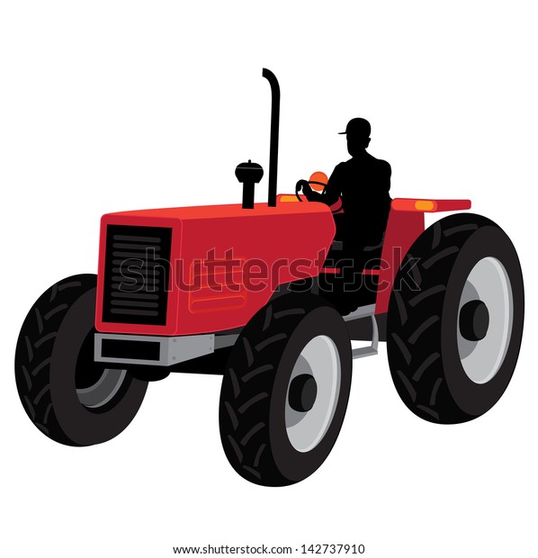 Worker on\
tractor