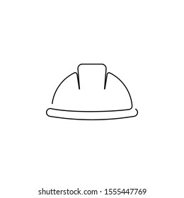 Worker helmetç one line icon. On white background