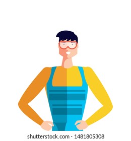 worker operator industrial avatar character