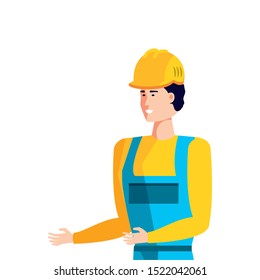 worker operator industrial avatar character vector illustration design