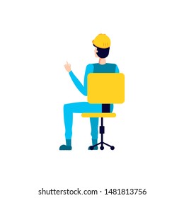 worker operator industrial seated in office chair