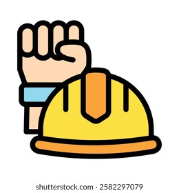 Worker outline color icon. use for modern concept, print, UI, UX kit, web and app development. Vector EPS 10, related to industrial, business, finance, investment.
