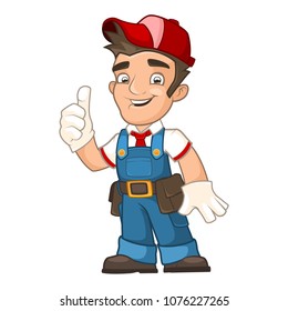 Worker in overalls