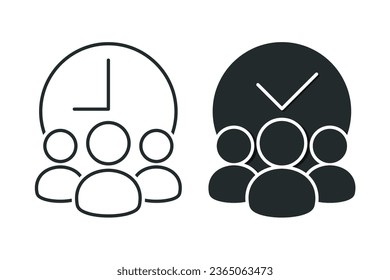 Worker overtime, attendance icon. Illustration vector