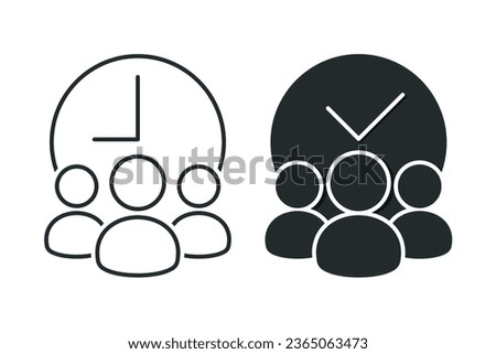 Worker overtime, attendance icon. Illustration vector