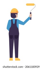 Arbeiter mit Farbrollenmalerei