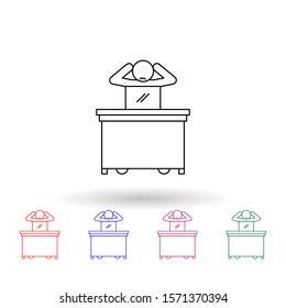 Worker in panic multi color icon. Simple thin line, outline vector of people in the work icons for ui and ux, website or mobile application