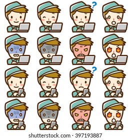 worker PC smart-phone set