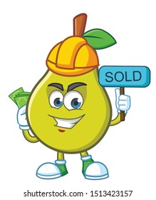 worker pear mascot character vector design