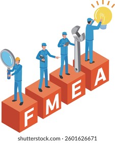 Worker performing failure mode and effect analysis