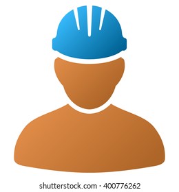 Worker Person vector toolbar icon for software design. Style is a gradient icon symbol on a white background.