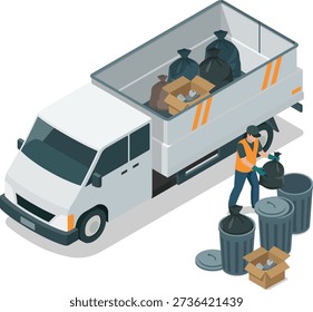 Arbeitskraft nimmt Garbage-Illustration auf
