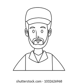 worker portrait of delivery man with cap