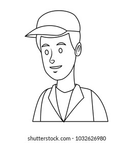 worker portrait of delivery man with cap