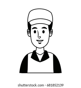 worker portrait of delivery man with cap