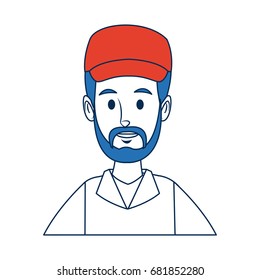 worker portrait of delivery man with cap