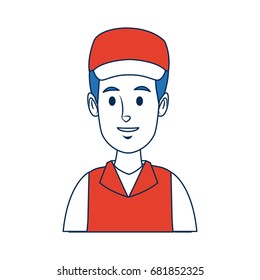 worker portrait of delivery man with cap