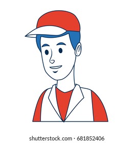 worker portrait of delivery man with cap