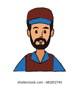 worker portrait of delivery man with cap
