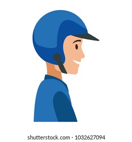 worker portrait of delivery man with helmet