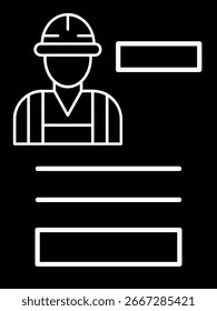 Worker Portrait Glyph Vector Icon Design