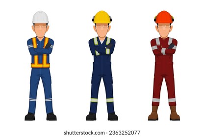 worker is in the position of folded arm