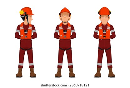 worker is in the position of parade rest