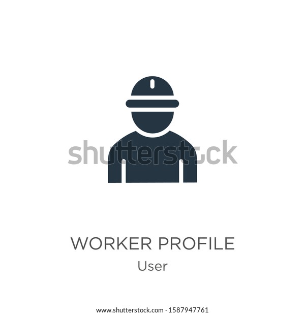 Worker Profile Icon Vector Trendy Flat 스톡 벡터(로열티 프리) 1587947761 ...