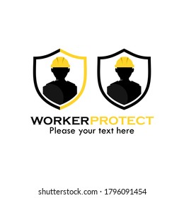 Worker protect logo template illustration. suitable for industry, emblem, corporate, icon