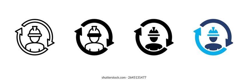 Worker Protection icon sheet multiple style collection