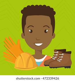 worker protection, industrial icon vector illustration design