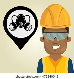 worker protection industrial vector illustration design eps 10