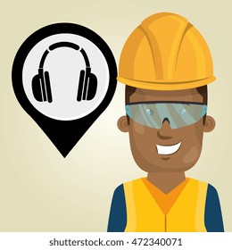 worker protection industrial vector illustration design eps 10