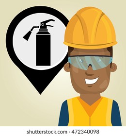 worker protection industrial vector illustration design eps 10