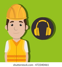 worker protection at power plant vector illustration design