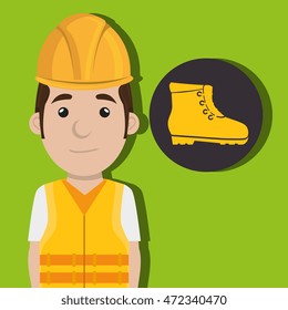 worker protection at power plant vector illustration design