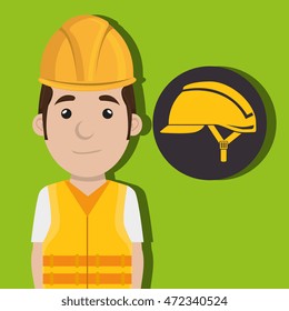 worker protection at power plant vector illustration design