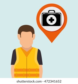 worker protection at power plant vector illustration design