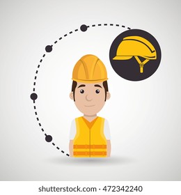 worker protection at power plant vector illustration design