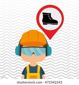 worker protection at power plant vector illustration design