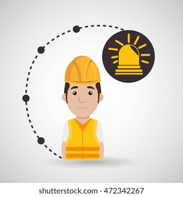 worker protection at power plant vector illustration design