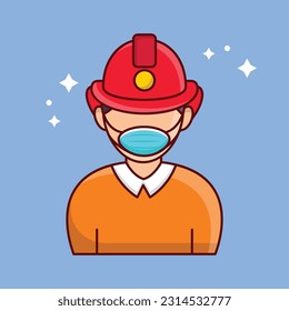 worker protection Vector illustration on a transparent background. Premium quality symmbols. Vector line flat icons for concept and graphic design.