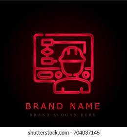 Worker red chromium metallic logo