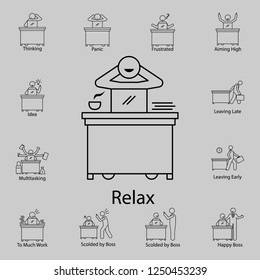 worker in relax icon. Detailed set of People in the work icons. Premium graphic design. One of the collection icons for websites, web design, mobile app